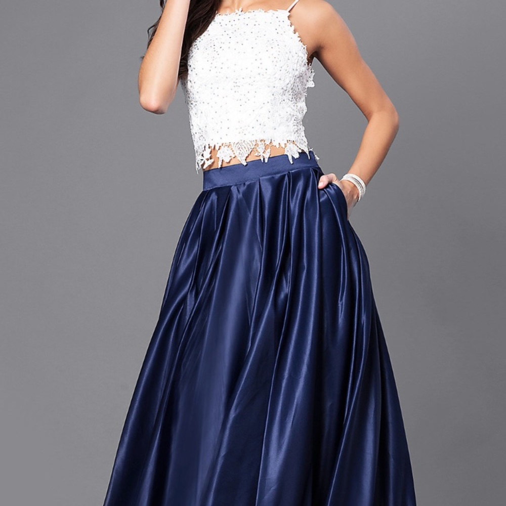 COPY - Dave and Johnny white/navy two piece